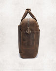 Premium Welch Briefcase, luxury vintage leather messenger bag for men, stylish and durable, fits 14-inch laptop, high-quality crazy horse leather by Steel Horse Leather at brixbailey.com