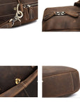 Premium Welch Briefcase, luxury vintage leather messenger bag for laptop, stylish and durable high-quality crazy horse leather by Steel Horse Leather at brixbailey.com