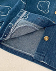 Baby Embroidered Bear Denim Two-Piece Set