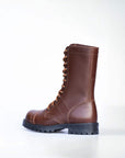 High Aviator Leather Boots Brown