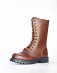 High Aviator Leather Boots Brown