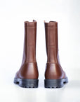 High Aviator Leather Boots Brown