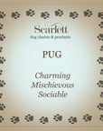 Pug Silver Dog Charm