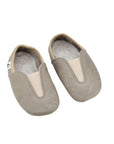 Kids Grey Leather Barefoot Slippers