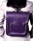 Handmade Leather City Backpack - Purple