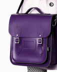 Handmade Leather City Backpack - Purple