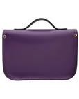 Leather Midi Satchel - Purple