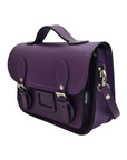 Leather Midi Satchel - Purple