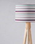 Purple Drum Lampshade, Multi-Colour Striped Design Shade for Table, Floor or Ceiling Pendant Light