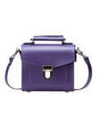 Handmade Leather Sugarcube Handbag - Purple