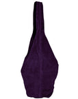 Suede Leather Hobo Boho Shoulder Bag Purple