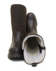 Waterproof Fur Lined Zip Up Boots in Brown