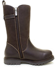 Waterproof Mid Calf Zip Up Boots in Brown