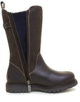 Waterproof Mid Calf Zip Up Boots in Brown