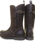 Waterproof Mid Calf Zip Up Boots in Brown