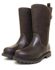Waterproof Mid Calf Zip Up Boots in Brown