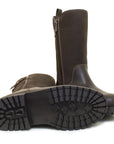 Waterproof Mid Calf Zip Up Boots in Brown