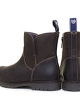 Waterproof Zip Up Ankle Boots in Brown