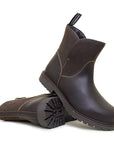 Waterproof Zip Up Ankle Boots in Brown