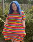 Rainbow Breastfeeding Skater Dress | Colourful Nursing Dress | MilkyMoon