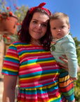 Rainbow Breastfeeding Skater Dress | Colourful Nursing Dress | MilkyMoon