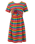 Rainbow Breastfeeding Skater Dress | Colourful Nursing Dress | MilkyMoon