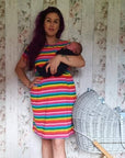 Rainbow Breastfeeding Skater Dress | Colourful Nursing Dress | MilkyMoon