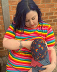 Rainbow Breastfeeding Skater Dress | Colourful Nursing Dress | MilkyMoon