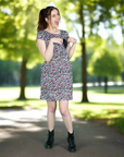 Rainbow Leopard Breastfeeding Dress | Knee Length Nursing Dress