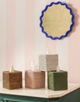 Rattan Tissue Box Cover - Green