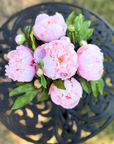 Real touch peony arrangement in vase - 10"
