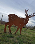 Large Rusty Metal Garden Stag Statue