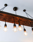 Reclaimed Wooden Beam Chandelier Cluster Pendant Light