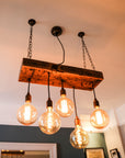 Reclaimed Wooden Beam Chandelier Cluster Pendant Light