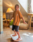 Rectangular Balance Board With Exercise Roll - Side Logo