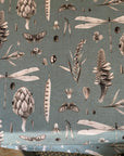 Rectangular Tablecloth in Seeds Aqua Print