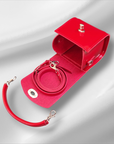 Bauble Handmade High Shine Leather Handbag - Red