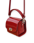 Bauble Handmade High Shine Leather Handbag - Red