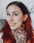 Red cork Heart hoop earrings