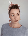 Red cork Heart hoop earrings