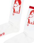 Red and White Moomin Socks for Men