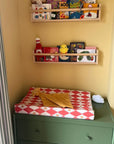 Anti-Roll Wedge Baby Changing Mat - Red Harlequin