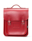 Handmade Leather City Backpack - Red