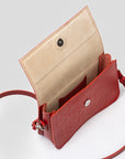 Leather Shoulder Bag - Curie (Red Vectors)