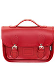 Leather Midi Satchel - Red