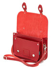 Leather Midi Satchel - Red
