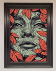 Red Leaves Face Framed Print