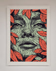 Red Leaves Face Framed Print
