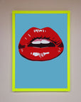 Red Lips Contemporary Framed Poster
