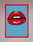 Red Lips Contemporary Framed Poster
